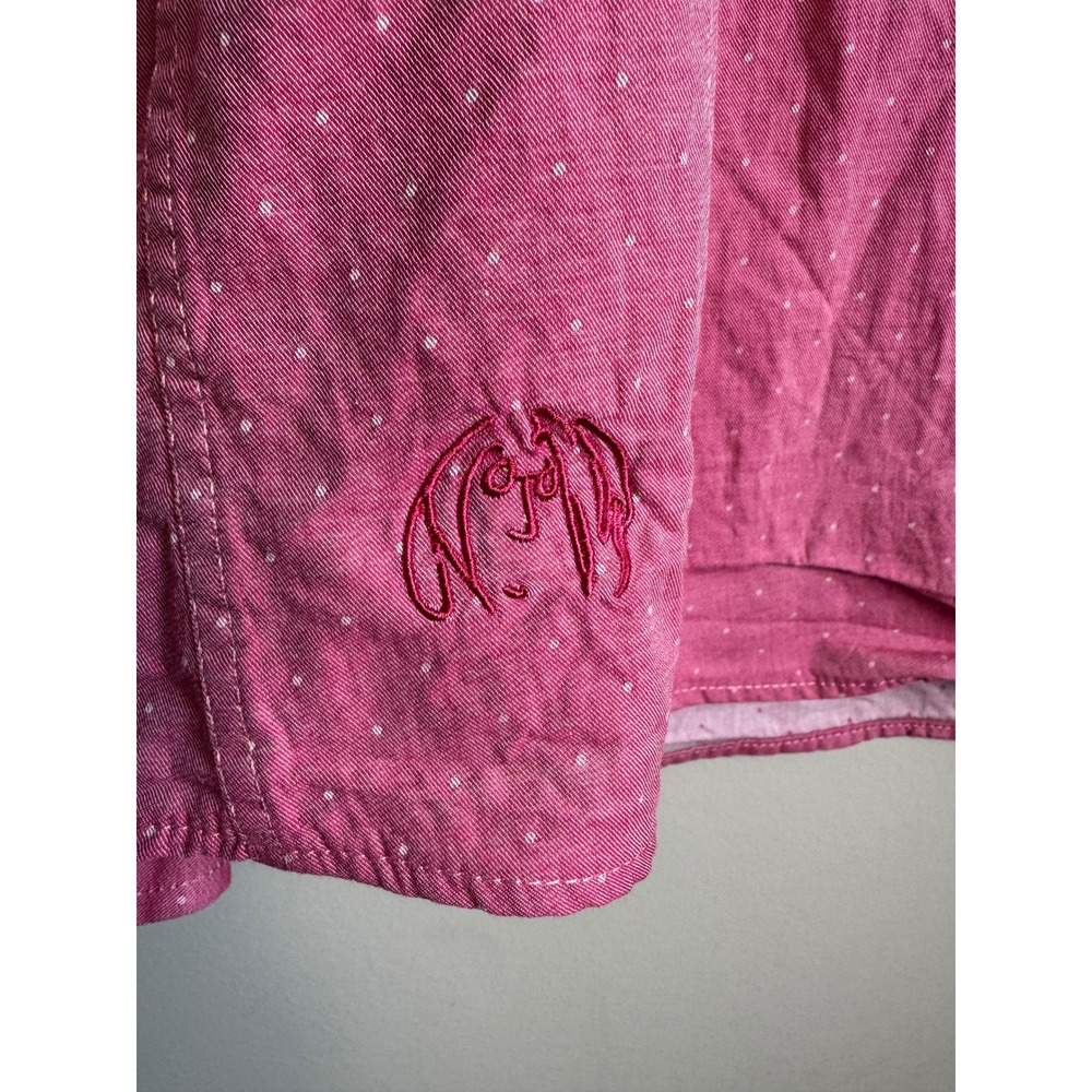 John Lennon Pink Polka Dot Long Sleeve Button Down Shirt Mens Large Preppy - Picture 4 of 16
